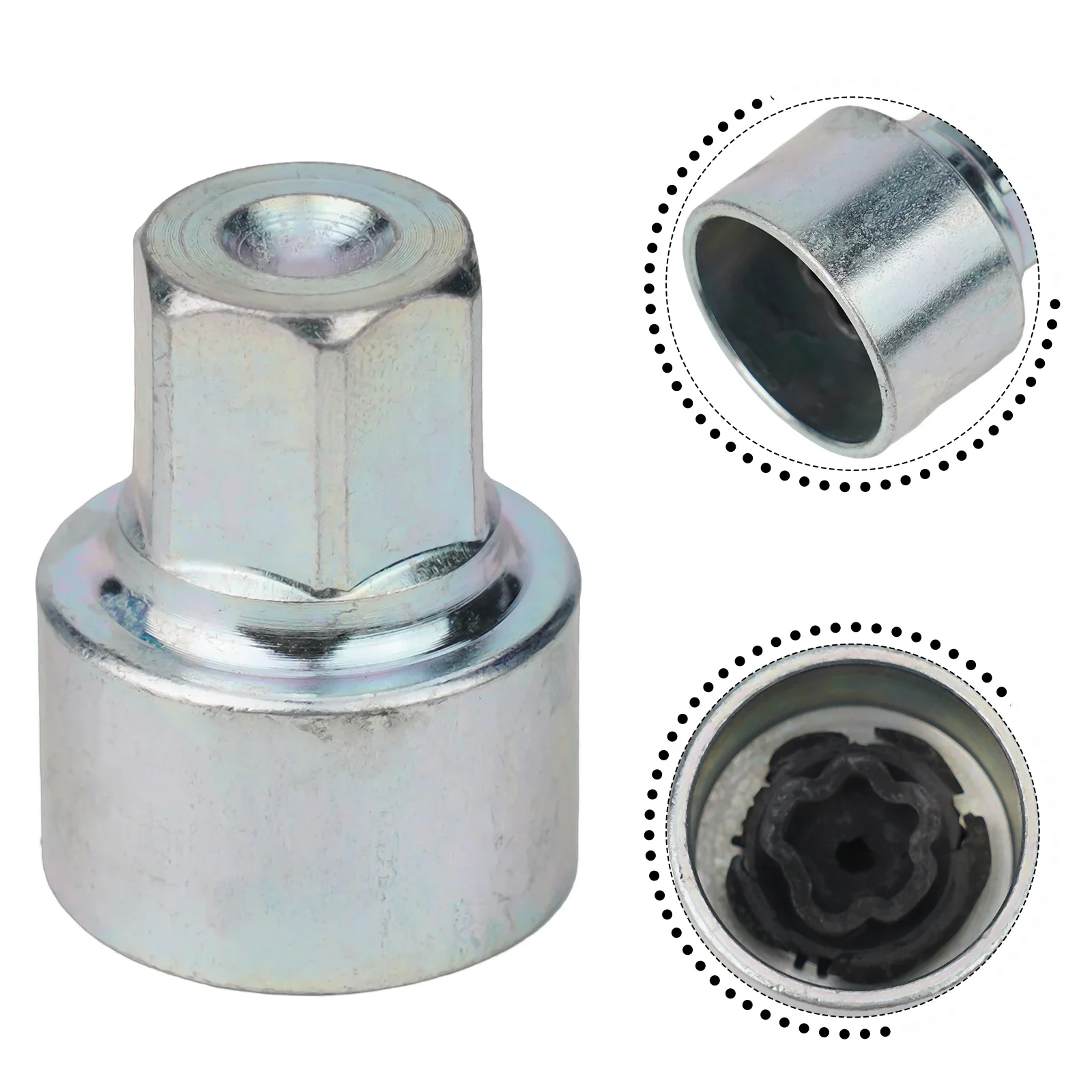 Tire Wheel Lock Wheel Lock Lugnut 45 Key Socket Direct Replacement High-strength Screw Bolt Silver Steel Anti Theft