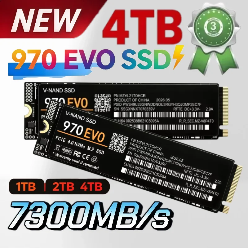 970 EVO SSD NVMe M.2 2280 PCIe 4.0 x4 Internal Solid State Drive Internal NVMe 500GB 1TB 2TB 4TB For Laptop Desktop.