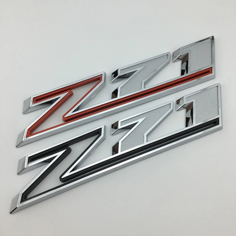 3D ABS Silver Red Black Logo Emblem Car Fender Badge Decal Sticker Accessories