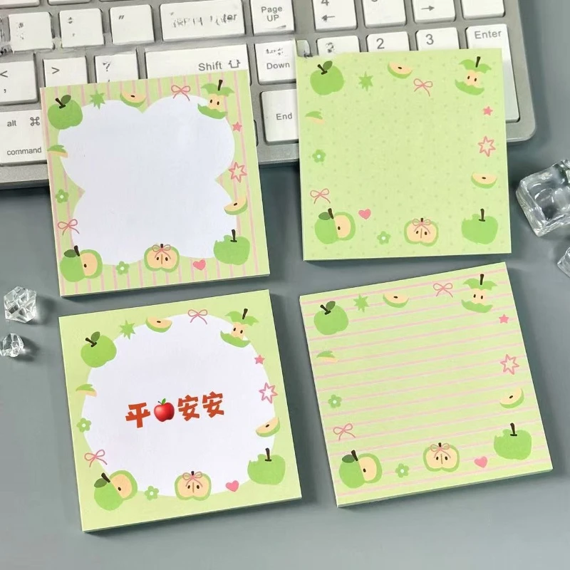 Lucky Green Apple Geschenk für Büro, Schulbedarf, hoch aussehende, originelle Studenten im neuen Stil mit klebrigen Nachrichten, Buch mit falschen Fragen