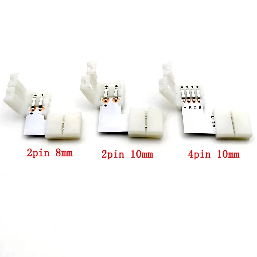 5set L Shape 2pin 3pin 4pin 5pin 6pin LED Connector For Connecting Corner Right Angle 5050 RGB RGBW 3528 ws2812 LED Strip