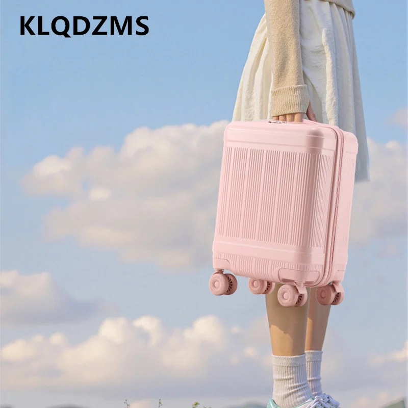 KLQDZMS Handheld Travel Suitcase 18 Inches Boarding Box ABS + PC Trolley Case Students Password Box Women's Cabin Luggage