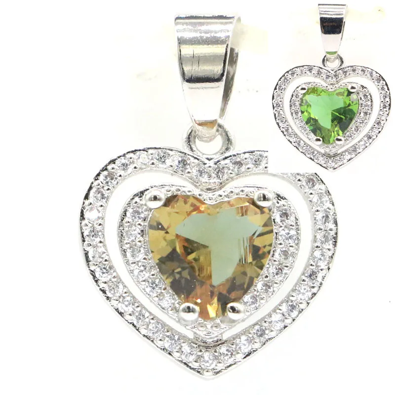 Buy 4 Get 1 Free 23x17mm Heart Shape Color Changing Zultanite Alexandrite Topaz Swiss Blue Topaz Pink Morganite Silver Pendant