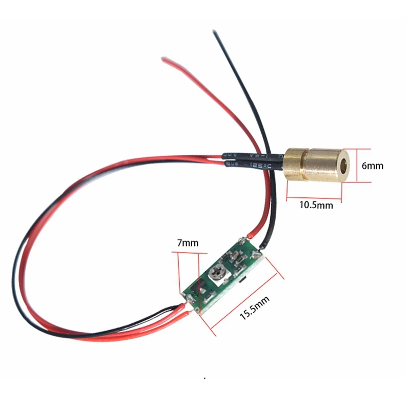 ドライバーボード内のミニレーザーダイオード,5 20nm,10mw,緑色,ドットライト,06x10.5mm