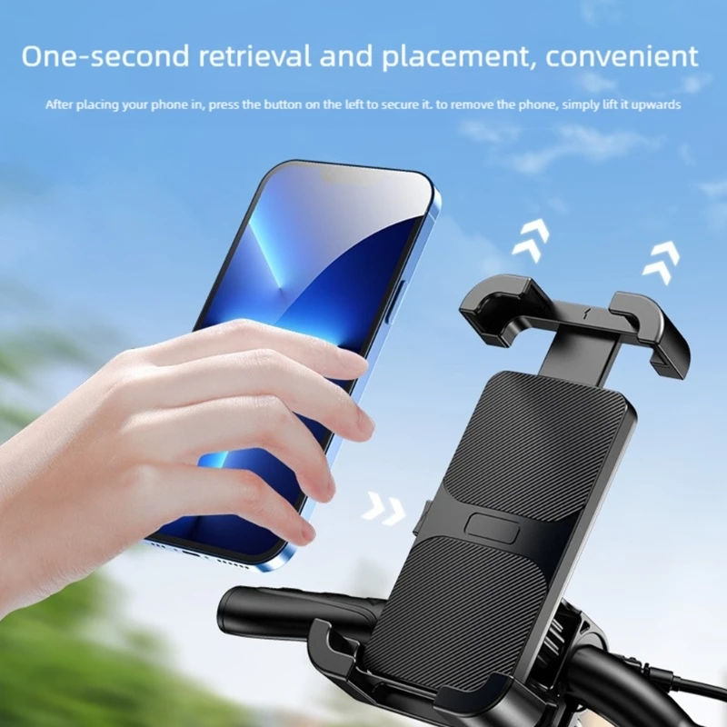 Quick Install Bike Handlebar Phone Mount With Anti Slip Silicone For Motorcycles Scooters And All Smartphones Up To 7.2 D2RC