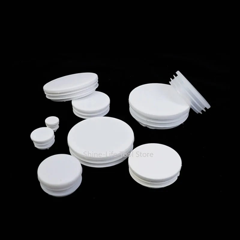 Furniture Table Foot Tip White Round Plastic Tube Plug Diameter 13~114mm Hole End Cap Bicycle Handlebar Plug