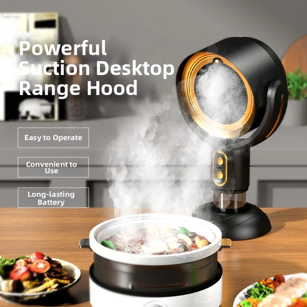 Portable Detachable Range Hood for Indoor Barbecue and Hot Pot Cooking with Dual Airflow Control and Oil Collection