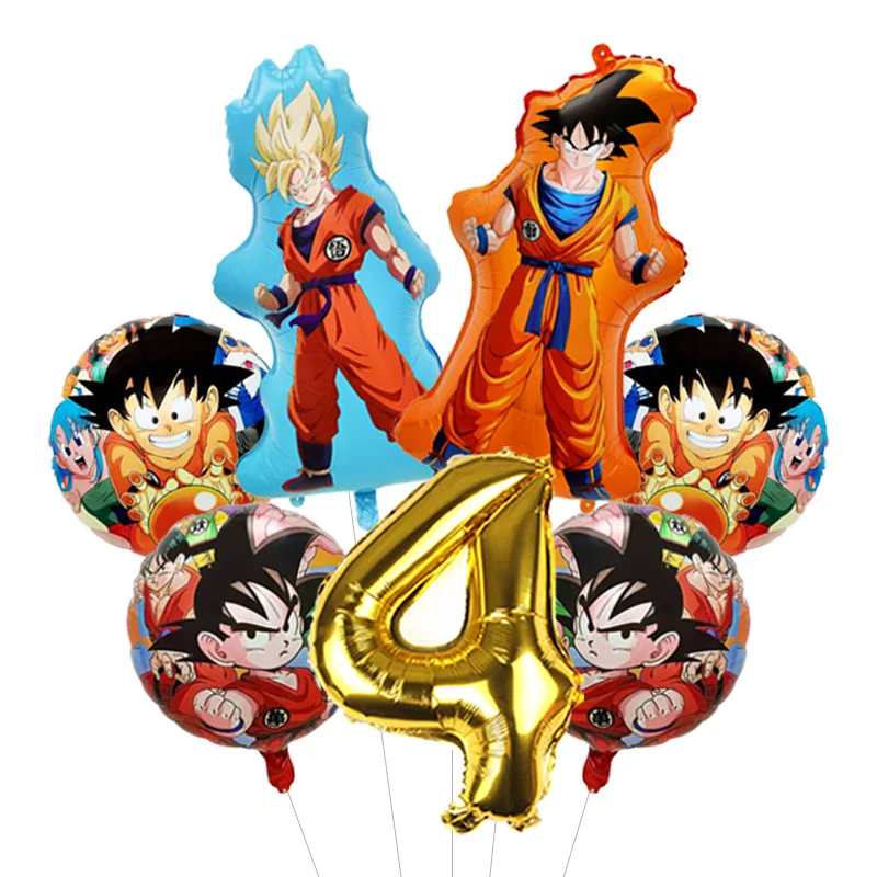 DBZ Gohan Goten Trunks Brother Themed Balloon Bouquet Four Star Foil Mylar for Saiyan Family Birthday Party Decor view 5