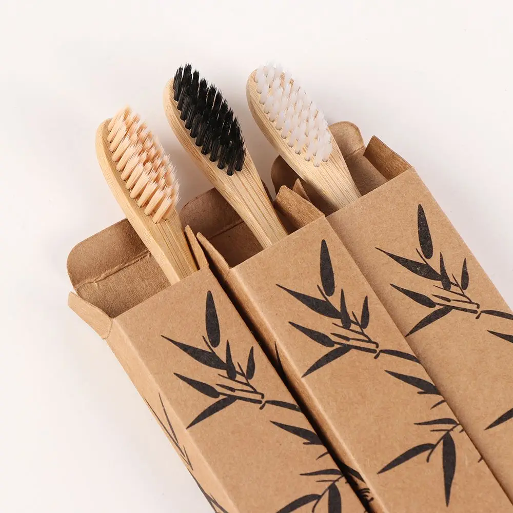 

Wooden Toothbrush Eco-Friendly Rainbow Bamboo Soft Fibre Toothbrush Biodegradable Teeth Brush Solid Bamboo Handle Toothbrush