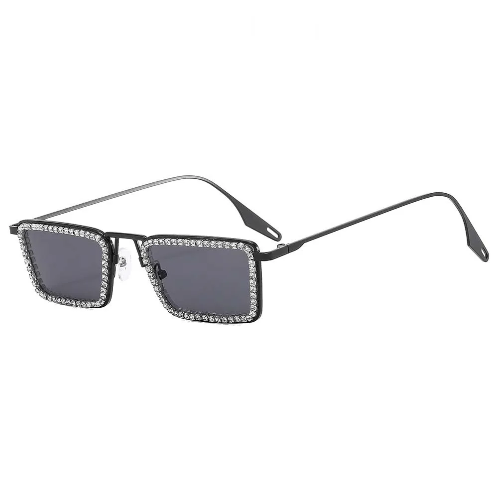 55006 kleine Rahmen Sonnenbrille Frauen Luxus Diamant Sonnenbrille Kristall Rechteck sexy Rahmen Strass Brillen Oculos