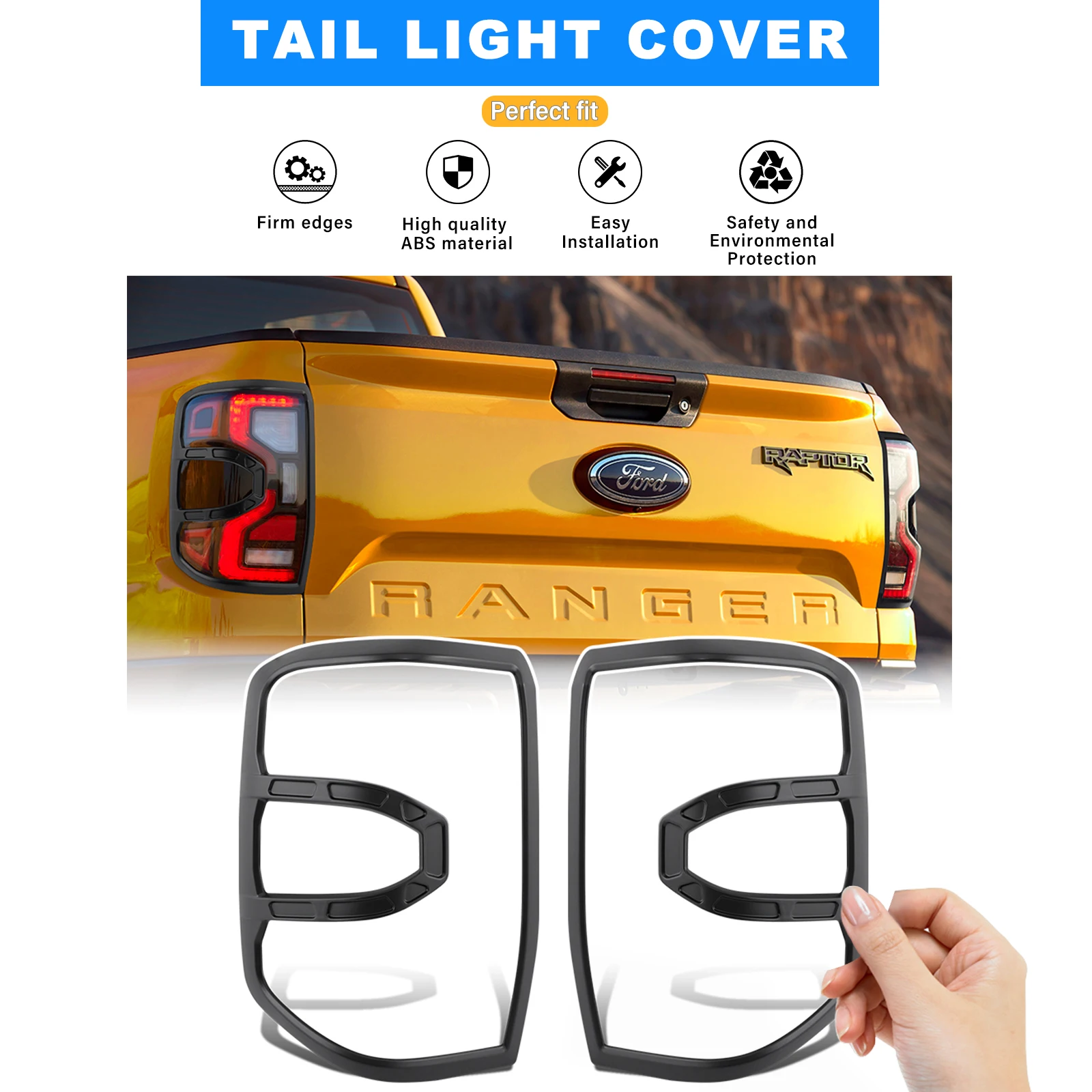 

Rear Lamp Cover Surrounds Trim Taillight Protector For Ford Ranger Raptor 2023 2024 4X4 Car Next Gen Accessories for Ford Ranger