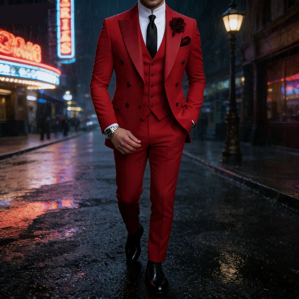 

Высококачественный коричневый приталенный мужской костюм, комплект из двух предметов, модная красивая официальная одежда для свадьбы и бизнеса