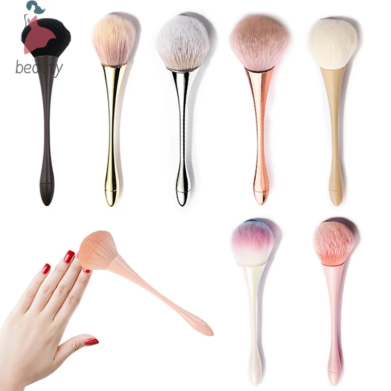 Poeira escova de limpeza para manicure, acessórios da arte do prego, cabeça grande, flor, pó, blush, maquiagem, ferramenta de beleza