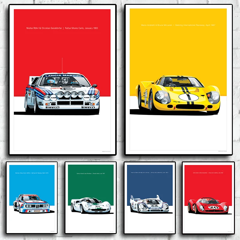 Retro Racing GTR Car Vintage Cuadros Print Nordic Wall Art Decor Home Decoration For Living Room Painting Picture Posters Mural