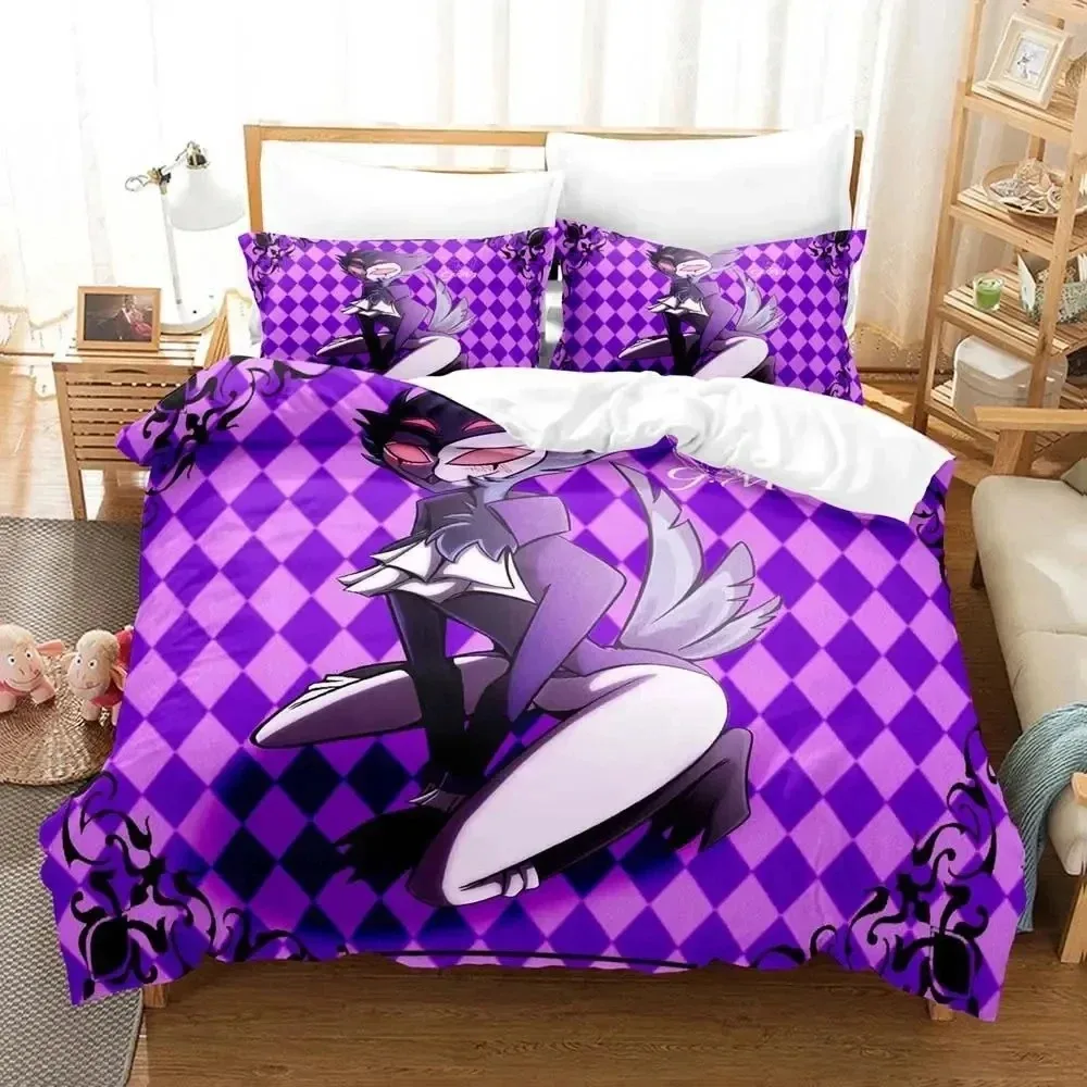 3D Print Anime Stolas Helluva Hazbin Hotels Boss Bedding Set Boys Girls Twin Queen Size Duvet Cover Pillowcase Bed Boys Adult