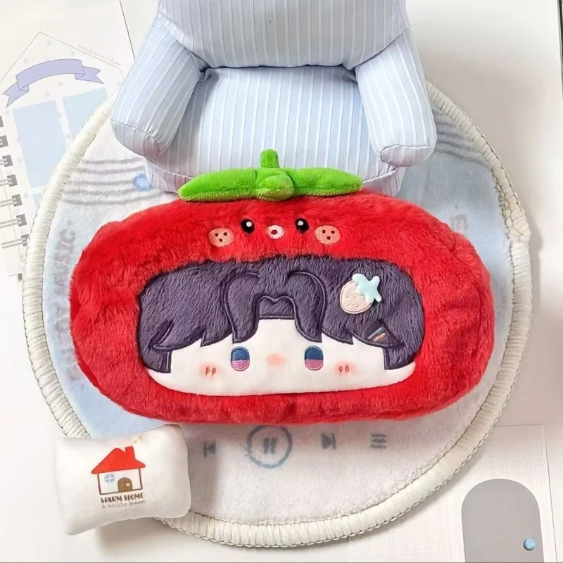 Love and Deepspace Rafayel Cartoon Red Soft Plush Strawberry Stationery Pouch Pencil Case Storage Inner Bag Friend Birthday Gift