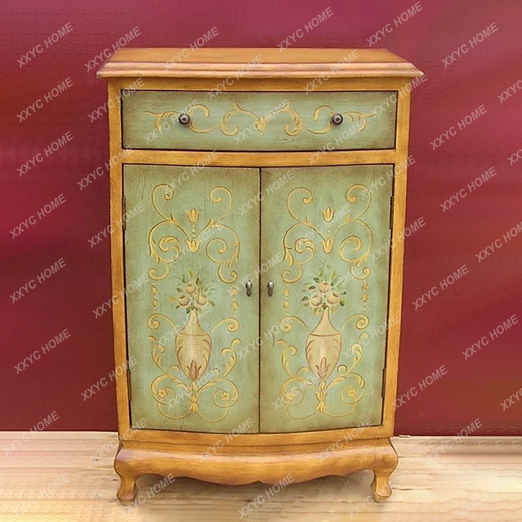 

L furniture double door small shoe cabinet living room retro foyer entrance cabinet painted dining side storage cabinet