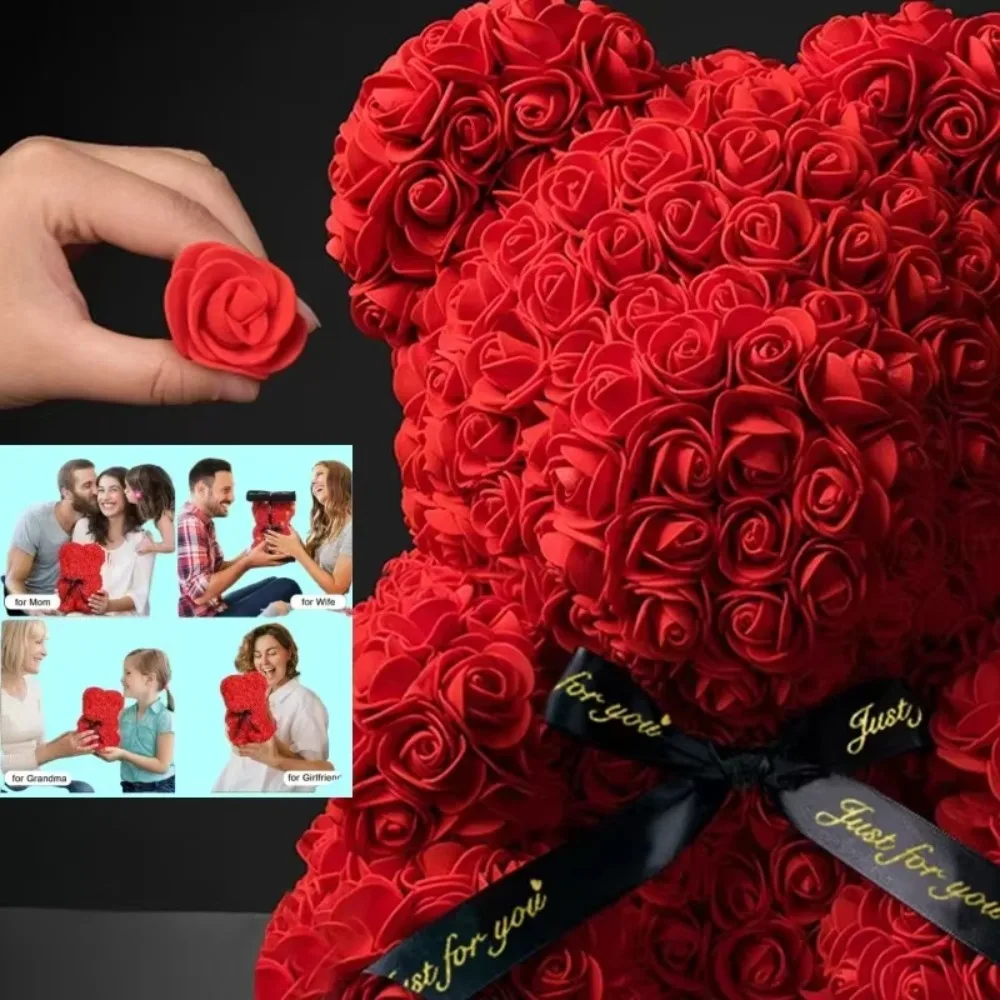 Künstliche Blume Ewige Rose Teddybär für 520 Muttertag Geburtstag Valentinstag Jubiläum Geschenke & Dekorationen – Detail 4