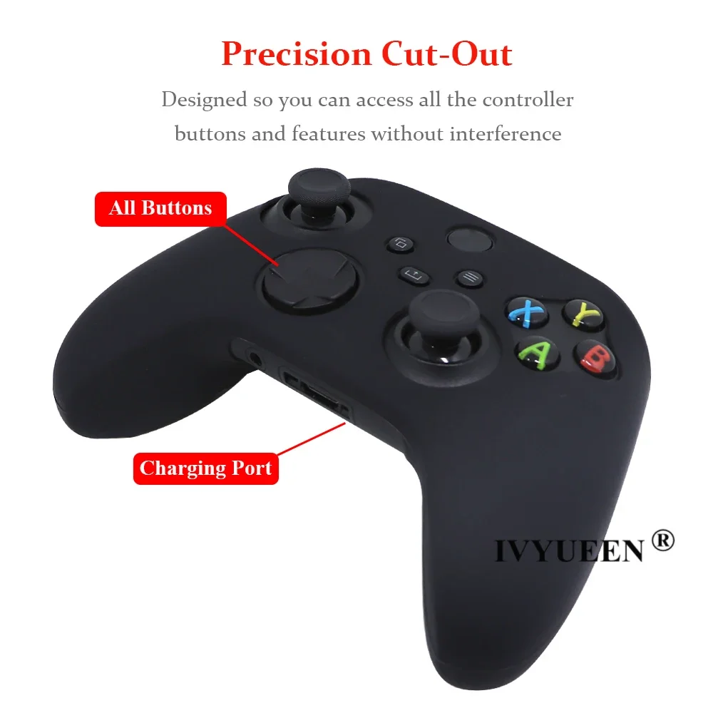 IVYUEEN غطاء سيليكون الجلد ل XBox سلسلة X S الأساسية وحدة تحكم لاسلكية المطاط حامي مع قبضة الإبهام قبعات اكسسوارات