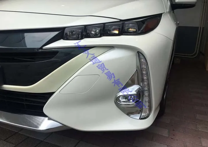 For Toyota Prius XW50 PHV 2015-2021 2018 Decorate Accessories ABS Chrome Front Fog Light Lamp Cover Trim Molding Bezel Garnish view 4