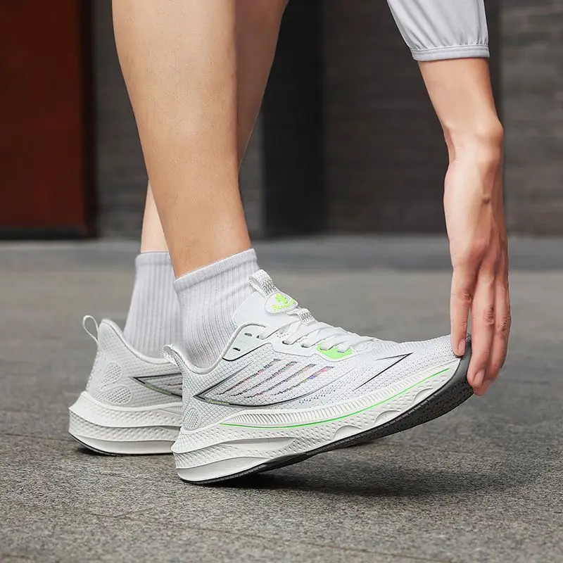 

High Elastic Buffer Men Mesh Sport Sneakers Ventilated Upper Pressure Relief Outdoor Daily Walking Shoes