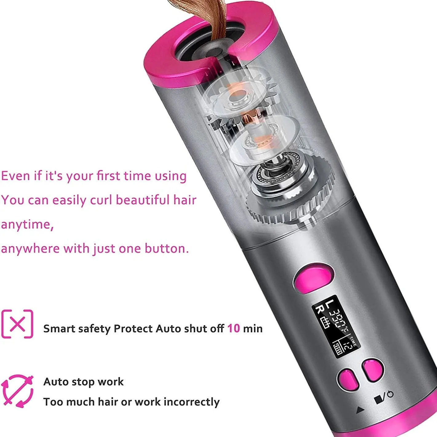 The new Curling iron multi-speed adjustable Usb automatic curling iron quickly heats long-lasting curly hair