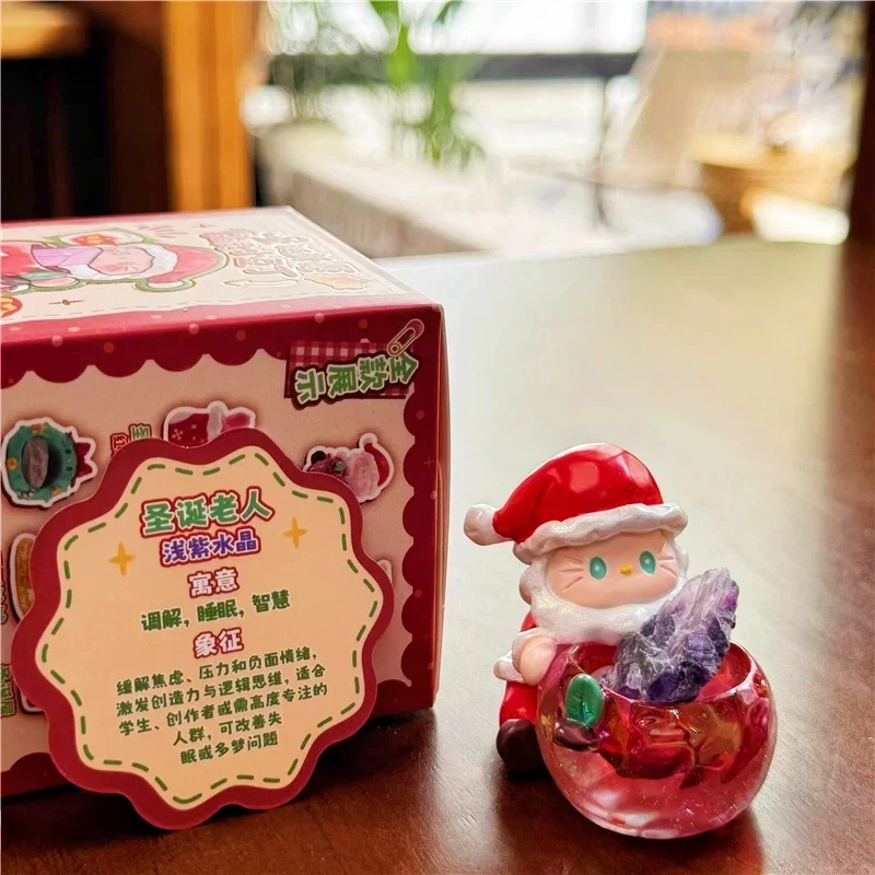 창의적인 크리스마스 소원 크리스탈 스피릿 리틀 빈 블라인드 박스 크리스탈 주변 장식품 귀여운 크리스마스 선물