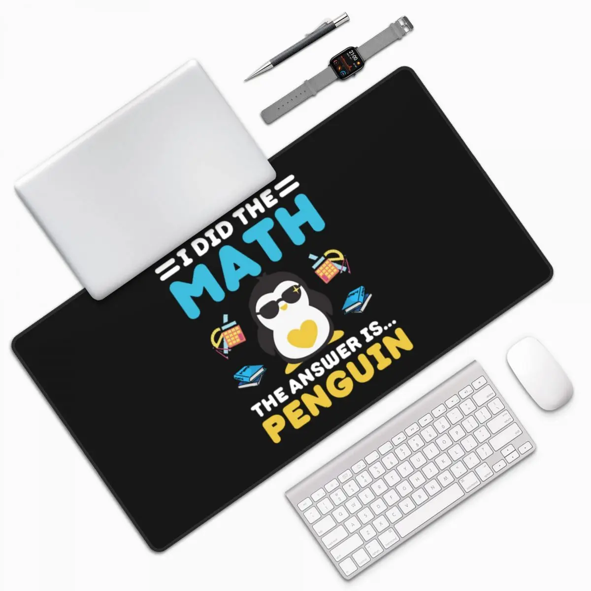 

I Did The Math The Answer Is Penguin Funny Mathematician Large Mouse Pad Computer Keyboard Mouse Mat Gaming PC Laptop Desk