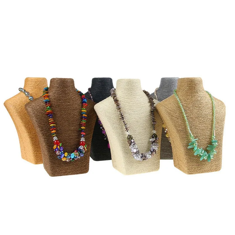 

Vintage Winding Rope Necklace Display Rack Mannequin Pendant Holder Jewelry Counter Display Props Exhibition Stand Shelf
