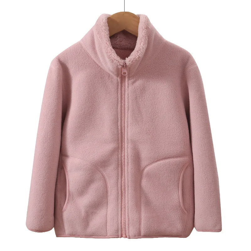 School Children\'s Winter Jacket Fleece Thick Warm Teenage Boys Girls Outerwear Windproof Casual Cozy Coats 18 19 20 Years Tops