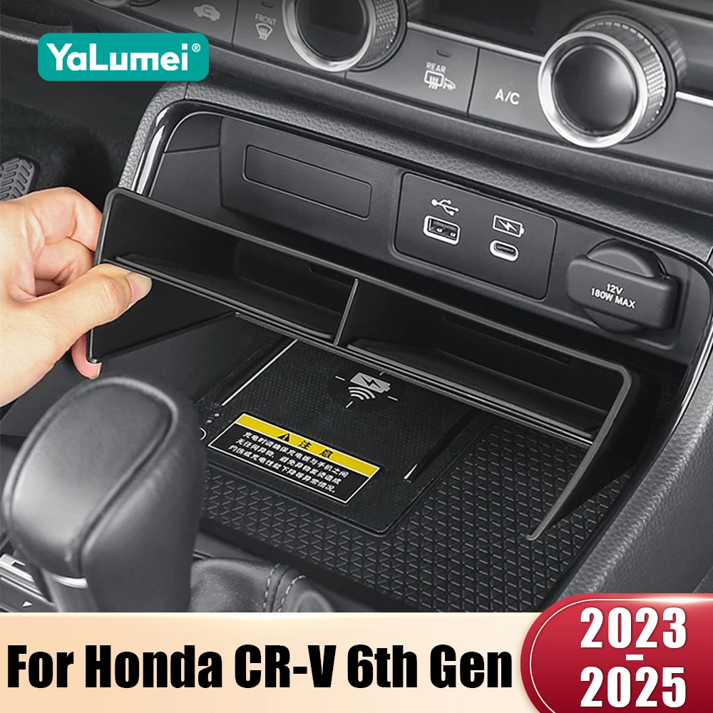 Für Honda CR-V 6th Gen 2023 2024 2025 CRV Hybrid ABS Auto Zentrale Konsole Lagerung Box Organizer Container Fach Abdeckung Zubehör