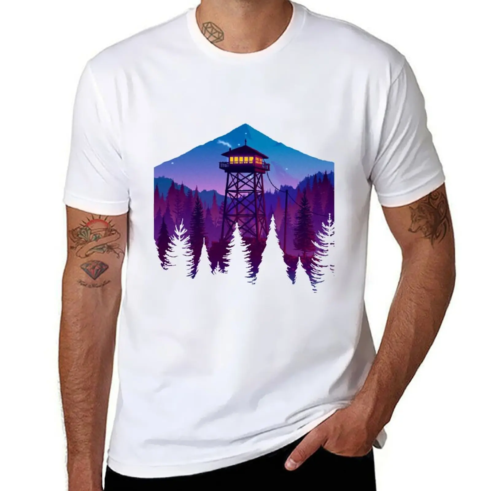 

100% g shirts t t T-Shirt graphic shirts cotton man shirts Firewatch mens tower t for men