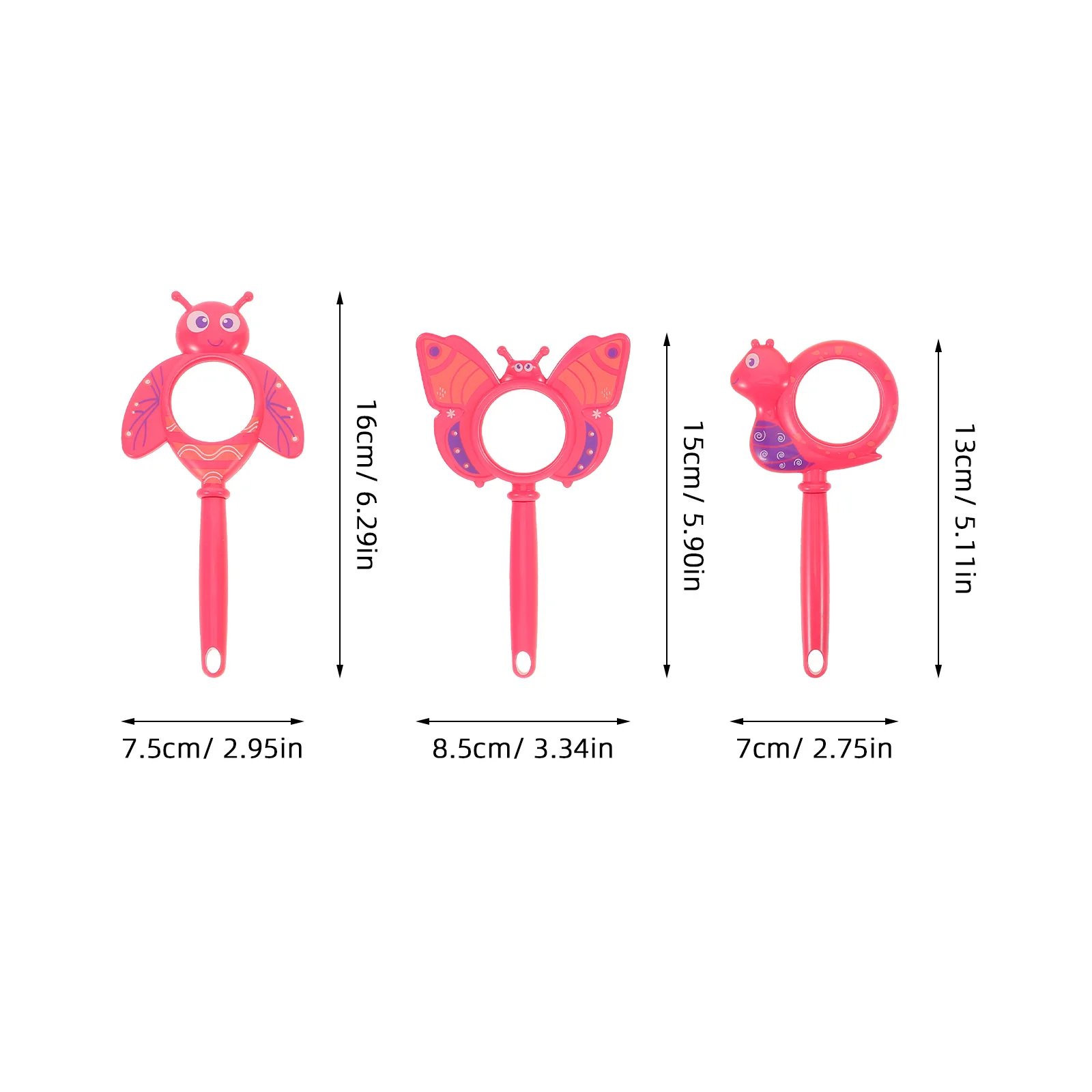 Lupa de insectos de mano para niños, lupa de plástico compacta con lente de alta definición Montessori, 9 Uds.