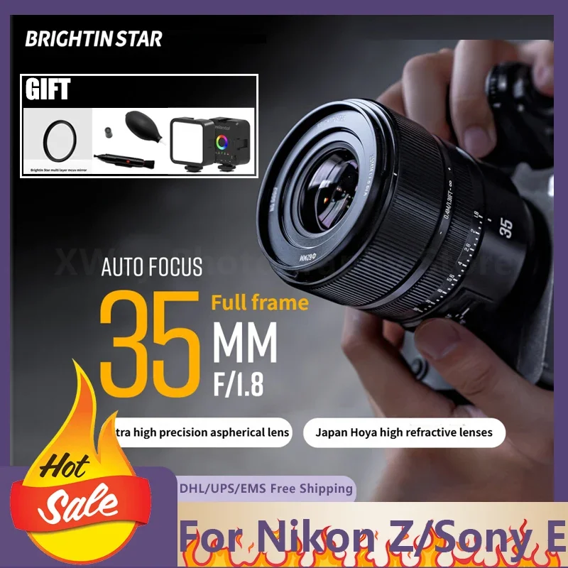 

Brightin Star AF35mm F1.8 for Sony E Nikon Z Mounts Full-Frame Lens Silent Fast Focusing Suitable for Scenery People Photography