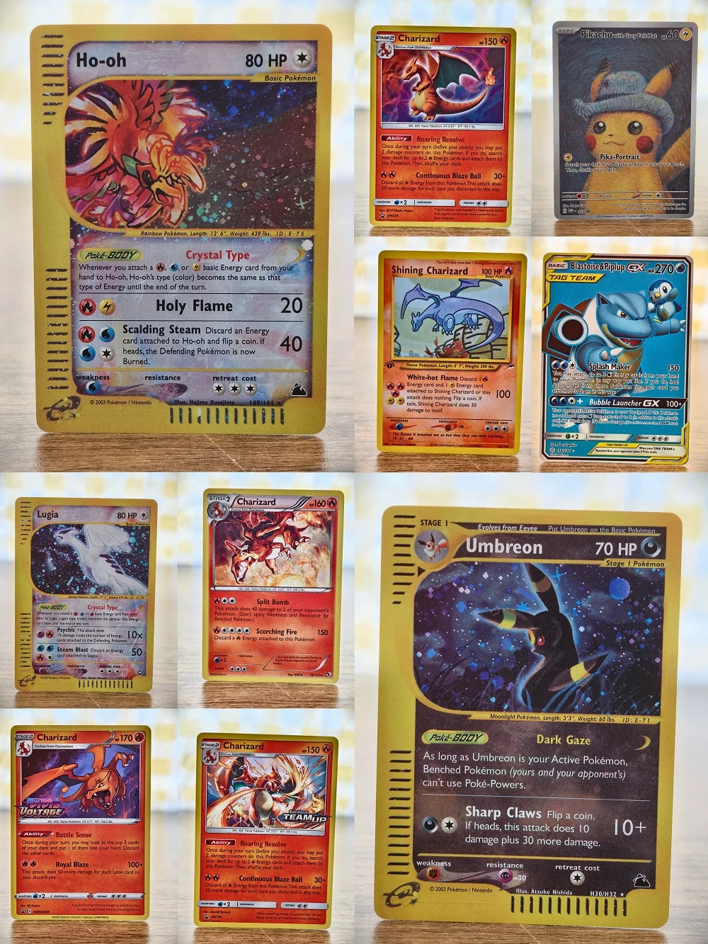 

Набор коллекционных карточек MINISO Pokémon — редкий коллекционный комплект Charizard EX GX, Ho-Oh, Lugia, Pikachu, Blastoise, 10 упаковок