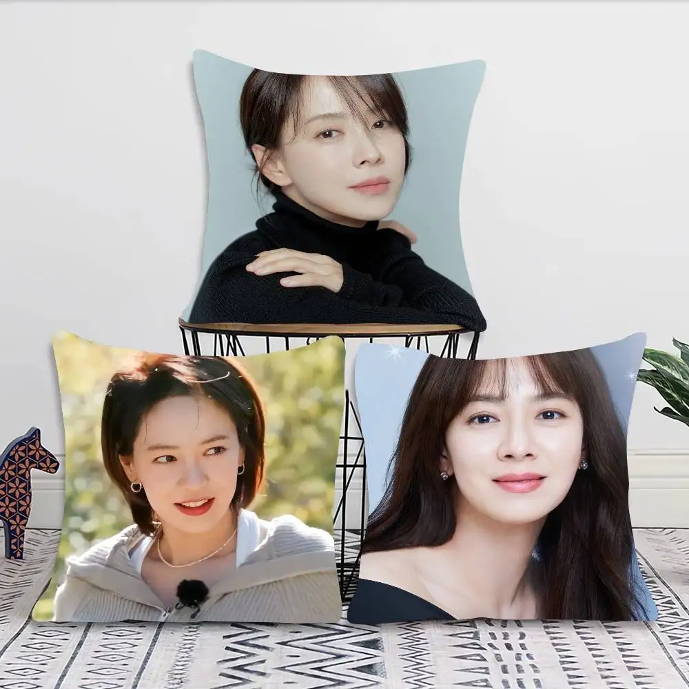 Korean Actor Song Ji Hyo Pillow Case Fashion Square Pillowcase Bedroom Sofa Room Ins Decoration Leisure