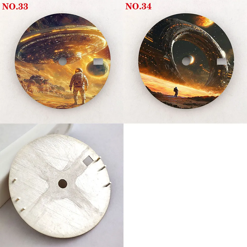 28.5mm watch dial NH35 dial astronaut custom dial color printing watch components compatible with NH35/36 movement - Image 4