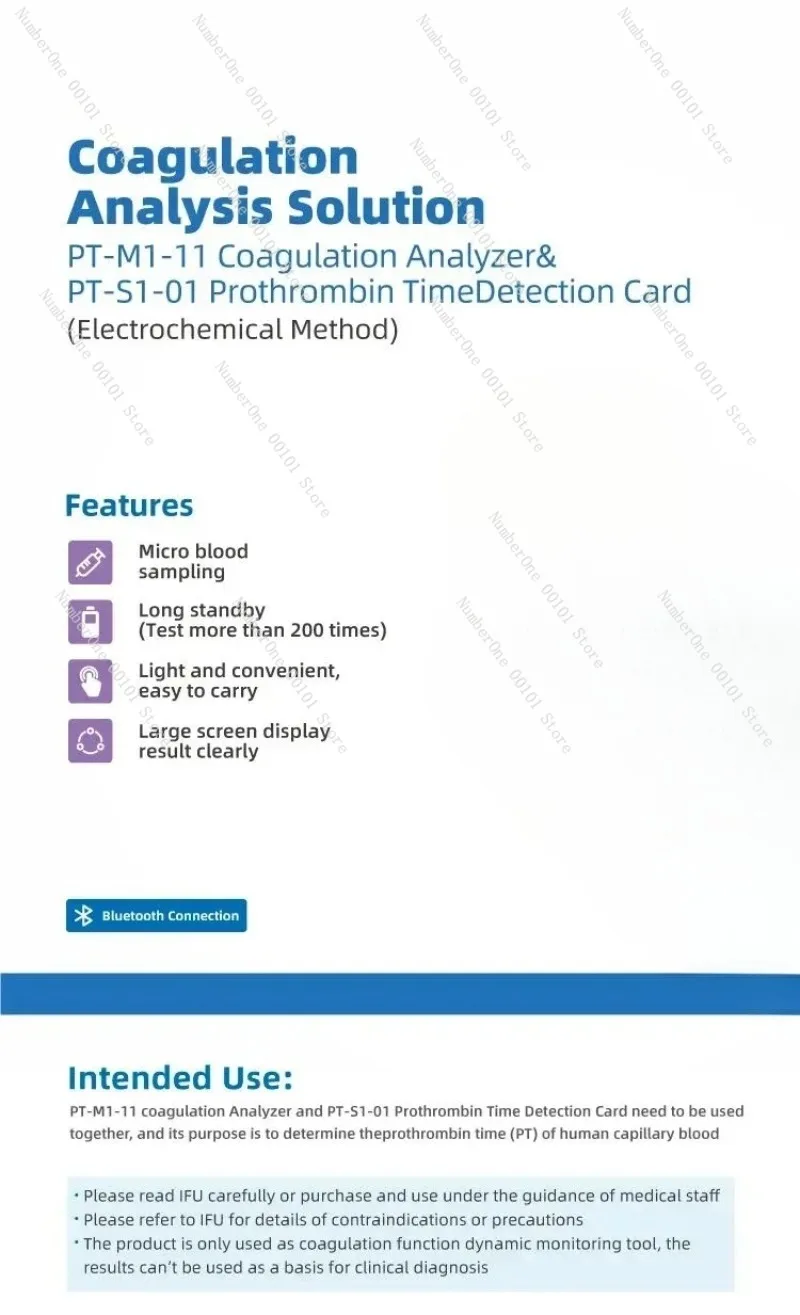 Handheld PT/INR Coagulation Analyzer System for Home Use with PT/INR Test Strip Portable clotting analyzer