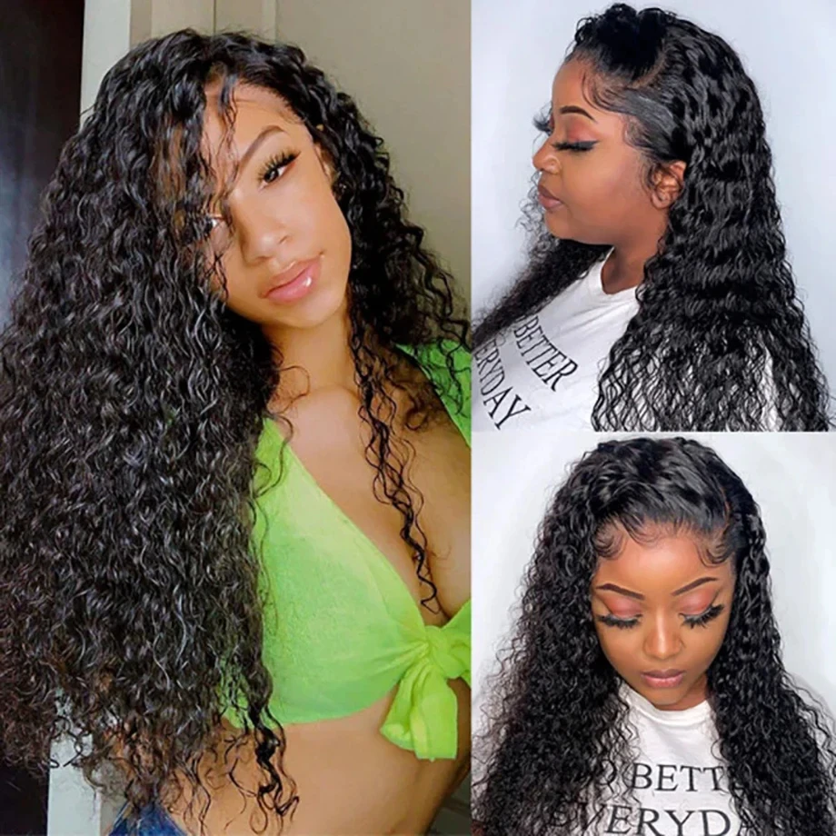 13x6 Hd Lace Loose Deep Wave Frontal Wig Glueless Pre Plucked Wet And Wavy Water Wave Lace Front Wigs Curly Human Hair Wig