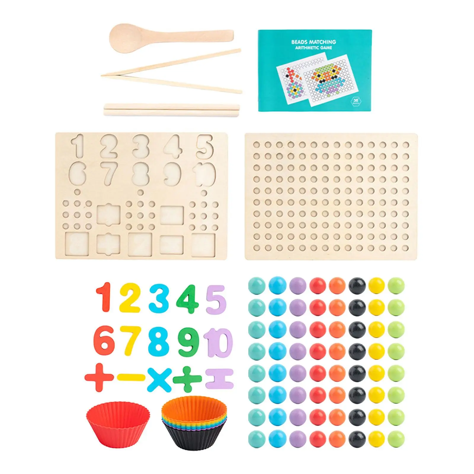 Jeu de perles en bois, tri des couleurs, jouets empilables pour l'enseignement du jeu, tri