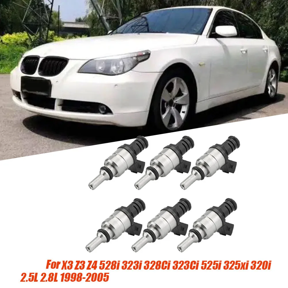 6Pcs Fuel Injector Nozzle 1427240 for BMW E46 E39 X3 Z3 Z4 3 5 Siemens Deka Flow Matched Engine 2.5L 13537546244 1439800