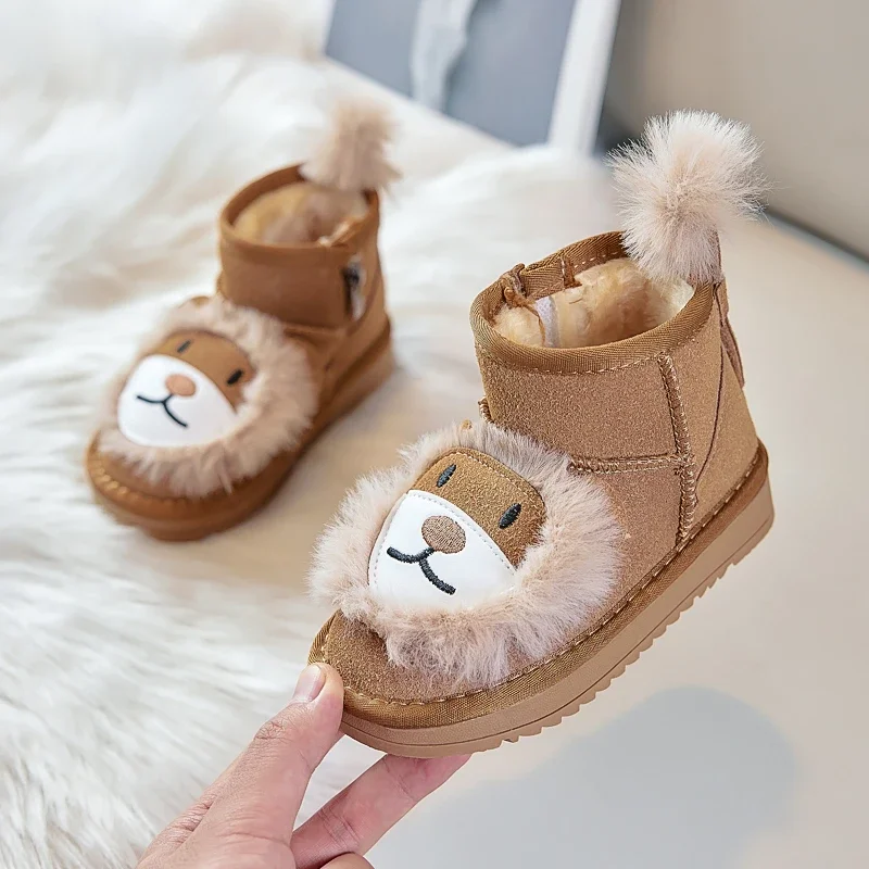 Winter Kinderlaarzen Leuke Cartoon Meisje Snowboots Warme Pluizige Veelzijdige Kinderen Katoenen Laarzen voor Jongens Outdoor Causale antislip