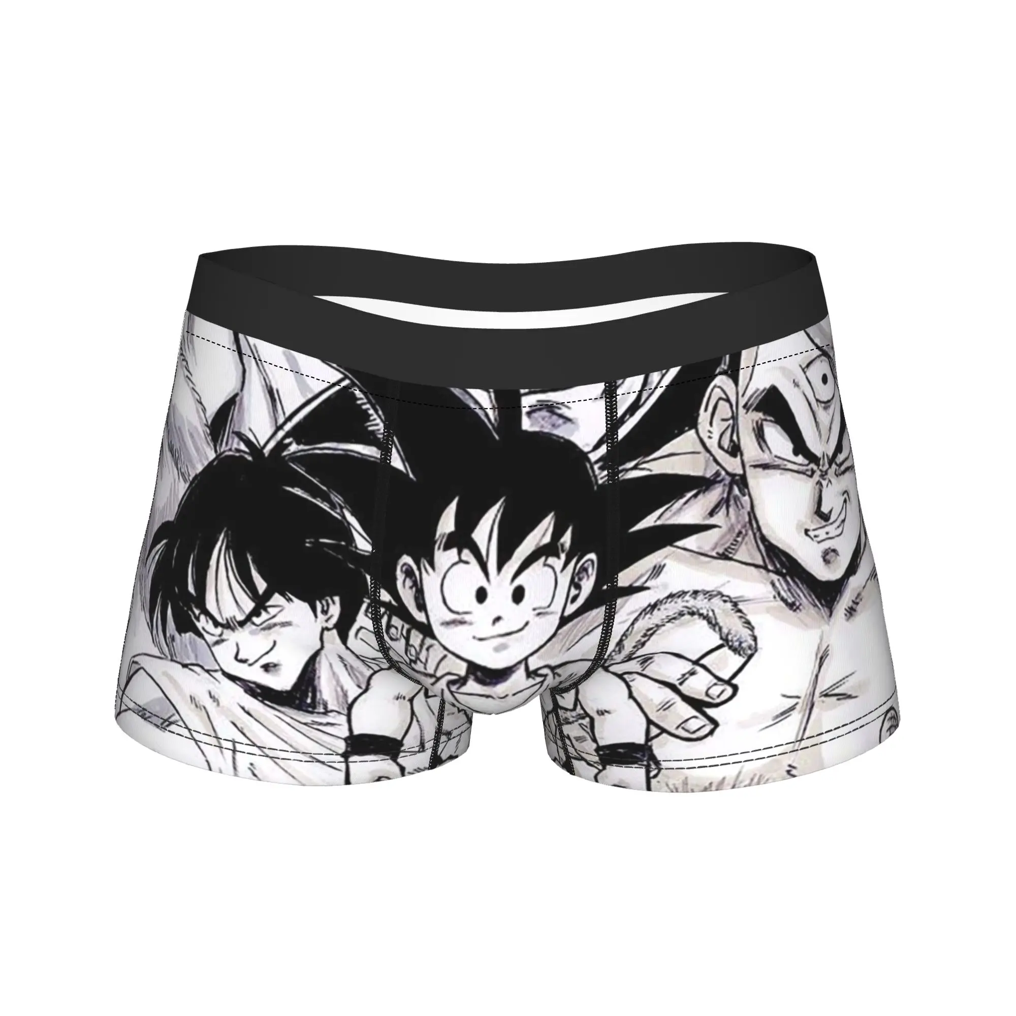 Goku Mange Men Underwear Dragon Ball Japanese Anime  Boxer Briefs Shorts Panties Sexy Breathable Underpants for Homme Plus Size
