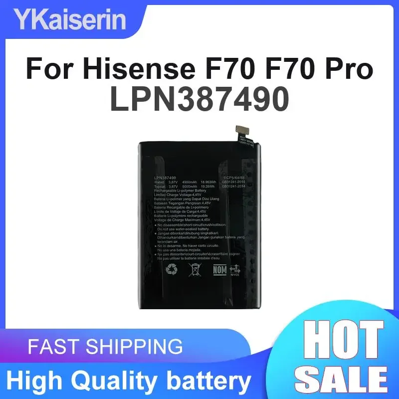 Premium Replacement 5000mAh Mobile Phone Battery LPN387490 For Hisense F70 F70 Pro