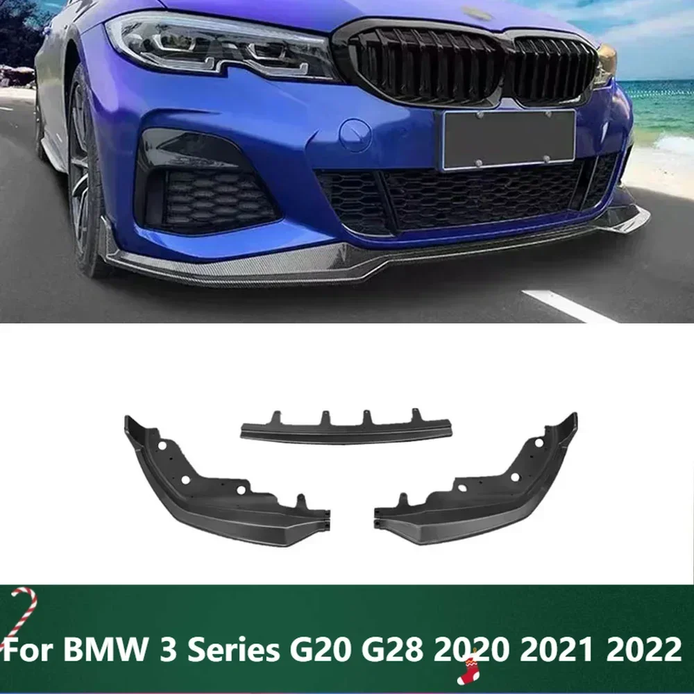 

New！Front Bumper Splitter Lip Spoiler Diffuser Guard Body Kit Cover For BMW 3 Series G20 G28 2020 2021 2022 Gloss Black MP Style