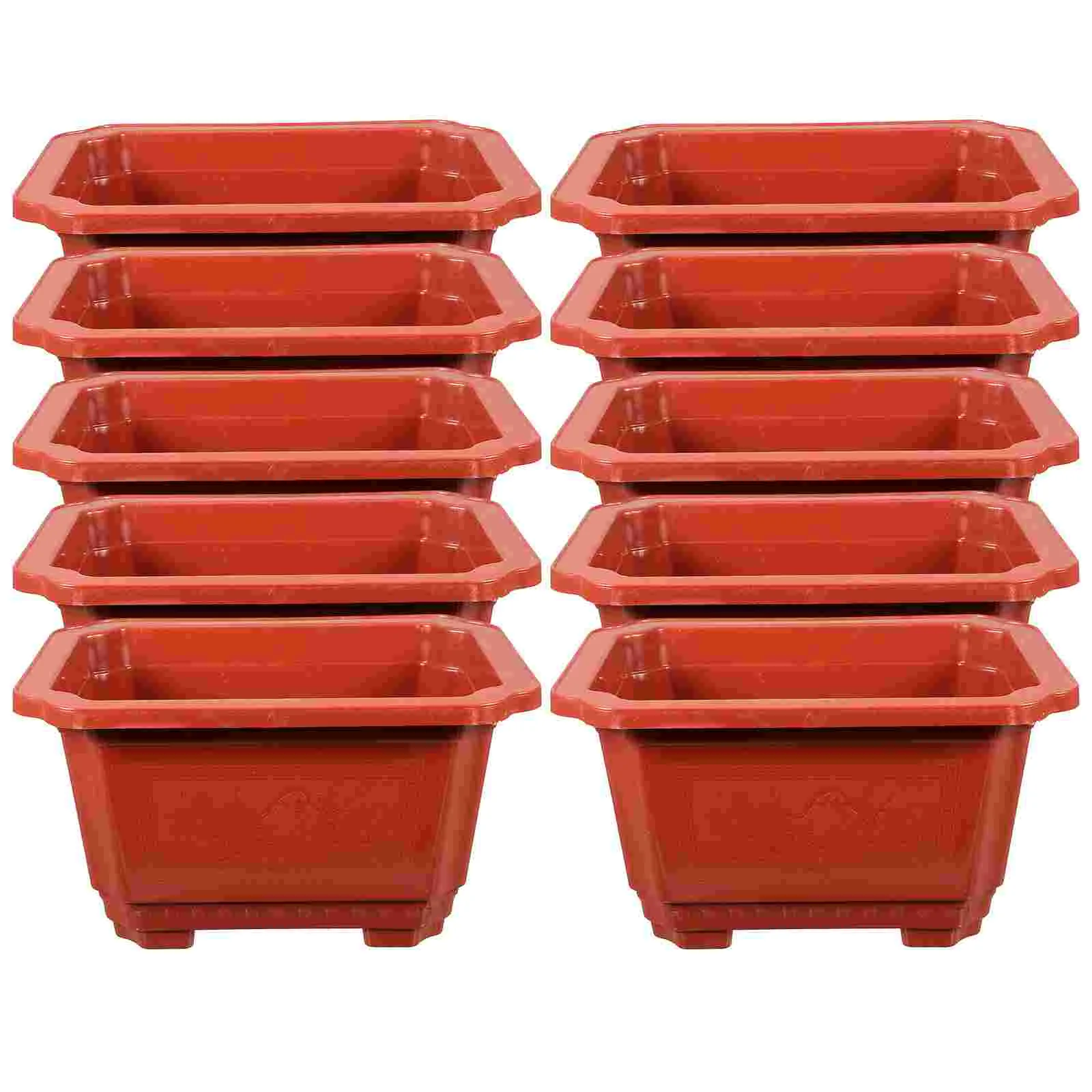 

10 Pcs Succulent Bowl Flowerpot Office Square Plant Pots Bonsai Plastic Large Rectangular