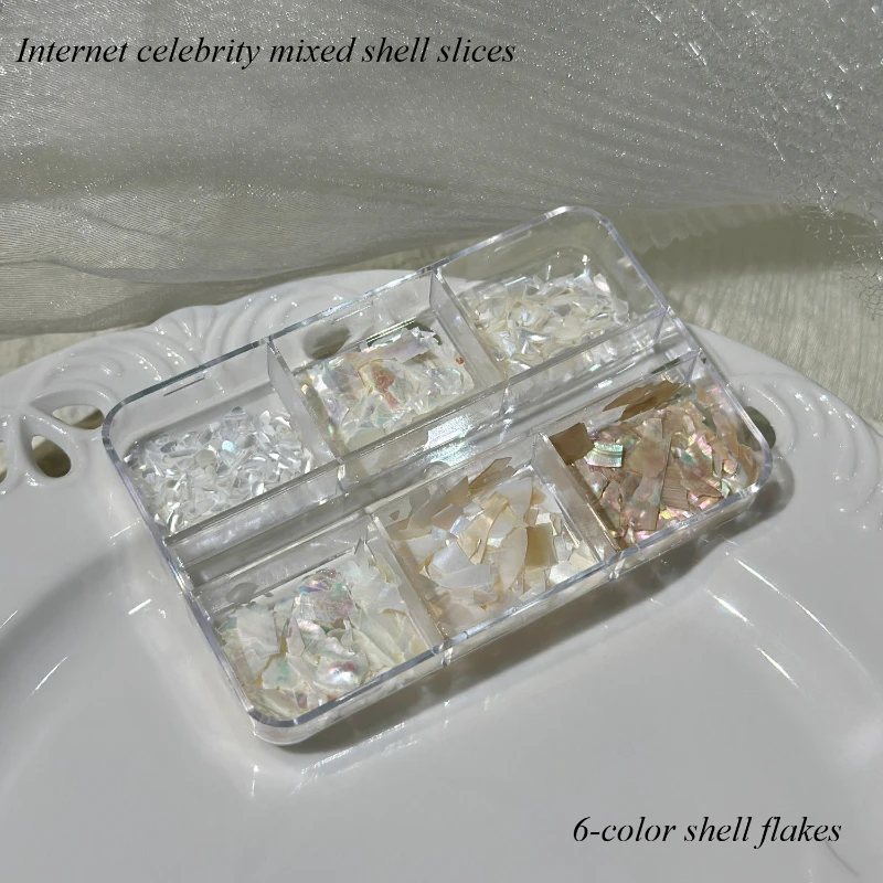 1 صندوق مسمار الفن غير النظامية قذيفة على شكل السحر التألق المجسم الراين للصيف شرائح صدف رقائق الأظافر Crafts بها بنفسك الحرف