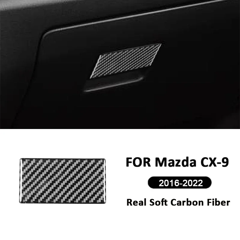 

For Mazda CX-9 2016-2022 Carbon Fiber Car Co-Pilot Storage Box Pull Handle Switch Trim Cover Interior Decoration Sticker