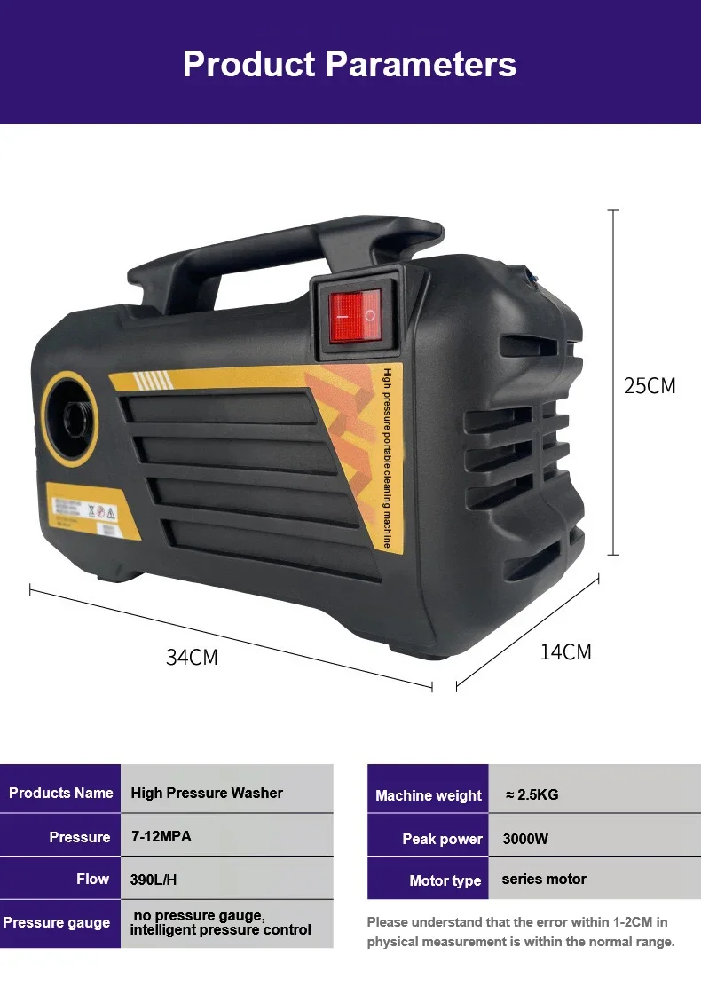 -High Pressure Washer With Electric Car Washer Gun