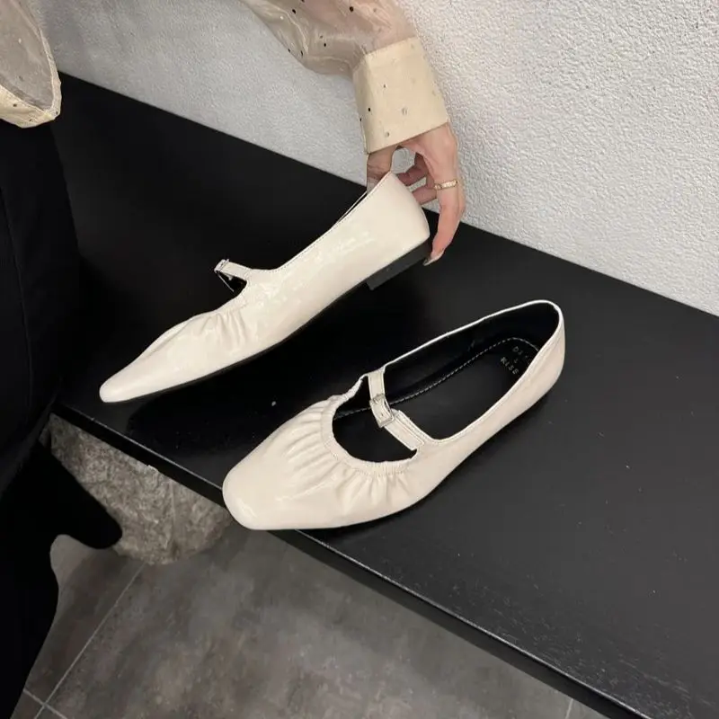 Bailamos New Brand Women Flats Round Toe Shallow Slip On Ladies Casual Ballet Shoes Soft Leather Eelgant Dress Shoes